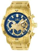 Invicta Herreur 22765 Pro Diver Blå/Gul guldtonet stål Ø50 mm