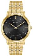 Bulova Herreur 97A127 Dress Sort/Gul guldtonet stål Ø40 mm