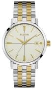 Bulova Herreur 98B255 Bracelet Beige/Gul guldtonet stål Ø39 mm