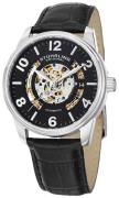 Stührling Original Herreur 649.01 Sort/Læder Ø42 mm