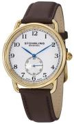 Stührling Original Herreur 207.03 Sølvfarvet/Læder Ø41 mm