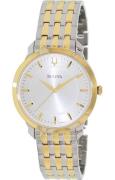 Bulova Herreur 98A121 Dress Sølvfarvet/Gul guldtonet stål Ø41 mm