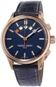Frederique Constant Herreur FC-380NT4H4 Yacht Timer Blå/Læder Ø42