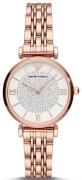 Emporio Armani Dameur AR11244 Gianni T-Bar Hvid/Rosaguldtonet stål