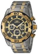 Invicta Herreur 22322 Pro Diver Sort/Gul guldtonet stål Ø50 mm