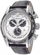 Versace Herreur VE2I00821 V Ray Sølvfarvet/Læder Ø44 mm