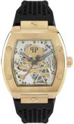 Philipp Plein Herreur PWBAA0321 The Skeleton Sølvfarvet/Gummi Ø44 mm