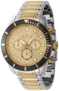Invicta Herreur 46049 Pro Diver Guld/Gul guldtonet stål Ø45 mm