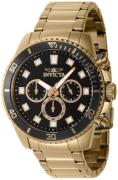 Invicta Herreur 46054 Pro Diver Sort/Gul guldtonet stål Ø45 mm