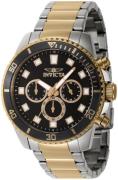 Invicta Herreur 46058 Pro Diver Sort/Gul guldtonet stål Ø45 mm