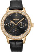 DKNY Dameur DK1L055L0025 Parsons Multi Glitz Sort/Læder Ø40 mm