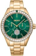 DKNY Dameur DK1L027M0055 Nolita Multi Glitz Grøn/Guldtonet stål