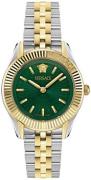 Versace Dameur VEQCA0324 Greca Grøn/Gul guldtonet stål Ø30 mm