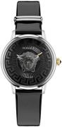 Versace Dameur VE6F00123 Medusa Alchemy Sort/Læder Ø38 mm