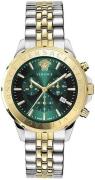 Versace Herreur VEV602023 Signature Grøn/Gul guldtonet stål Ø44 mm