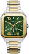 Guess Herreur GW0631G1 Multifunction Grøn/Gul guldtonet stål