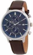 Timex Herreur TW2W76200 Chicago Blå/Læder Ø45 mm