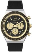 Timex Herreur TW2W64300 Q Sort/Læder Ø40 mm