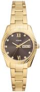 Fossil Dameur ES5206 Scarlette Brun/Guldtonet stål Ø32 mm