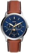 Fossil Herreur FS5903 Neutra Minimalist Blå/Læder Ø42 mm