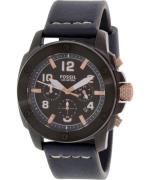 Fossil Herreur FS5066 Machine Sort/Læder Ø45 mm