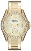 Fossil Dameur ES3203 Riley Guld/Gul guldtonet stål Ø38 mm