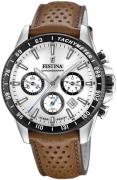 Festina Herreur F20561-1 Timeless Sølvfarvet/Læder Ø45 mm