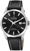 Festina Herreur F20025-4 Swiss Made Sort/Læder Ø41 mm