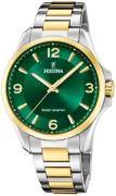 Festina Herreur F20657-3 Classic Grøn/Gul guldtonet stål Ø41.5 mm
