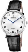 Festina Herreur F20012-5 Swiss Made Hvid/Læder Ø39.9 mm