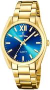Festina Dameur F20640-8 Boyfriend Blå/Gul guldtonet stål Ø36.8 mm