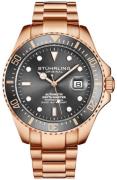 Stührling Original Herreur 3940.5 Aquadiver Grå/Rosaguldtonet stål