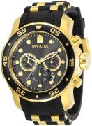 Invicta Herreur 30764 Pro Diver Sort/Gul guldtonet stål Ø48 mm