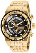 Invicta Herreur 25282 S1 Sort/Gul guldtonet stål Ø51 mm
