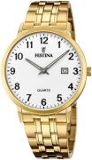 Festina Herreur F20513-1 Hvid/Gul guldtonet stål Ø41 mm