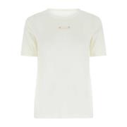 Elegant Hvid Bomuldsblandings T-Shirt
