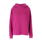 FUCHSIA HOODIE MED LOGO