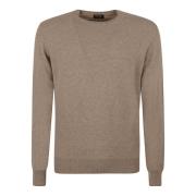 Beige Cashmere Crew Neck Sweaters