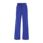 Elektrisk blå bomuldsblandede bukser