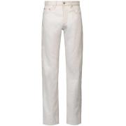 Slim-Fit Hvide Jeans med Asymmetrisk Lomme