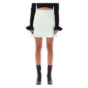 Mint Ruffled Hem Mini Skirt