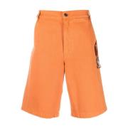 Lange shorts i fed orange