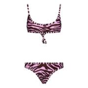 Pink Zebra-Print Bandeau Bikini SS23