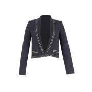 Sort Uld Studded Blazer Jakke