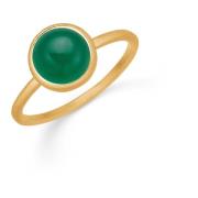 Grøn Onyx Petite Ring i 14 kt forgyldt sterlingsølv