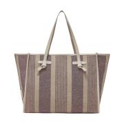 Stribet Canvas Marcella Shopper Taske