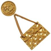 Brugt Guld Metal Chanel Broche