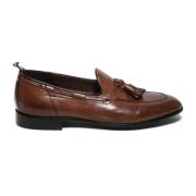 Brune læderloafers med tassels