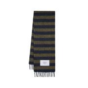 Uld Rugby Stripes Tørklæde - Blå/Khaki
