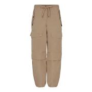 Beige Cargo Bukser med Justerbar Pasform